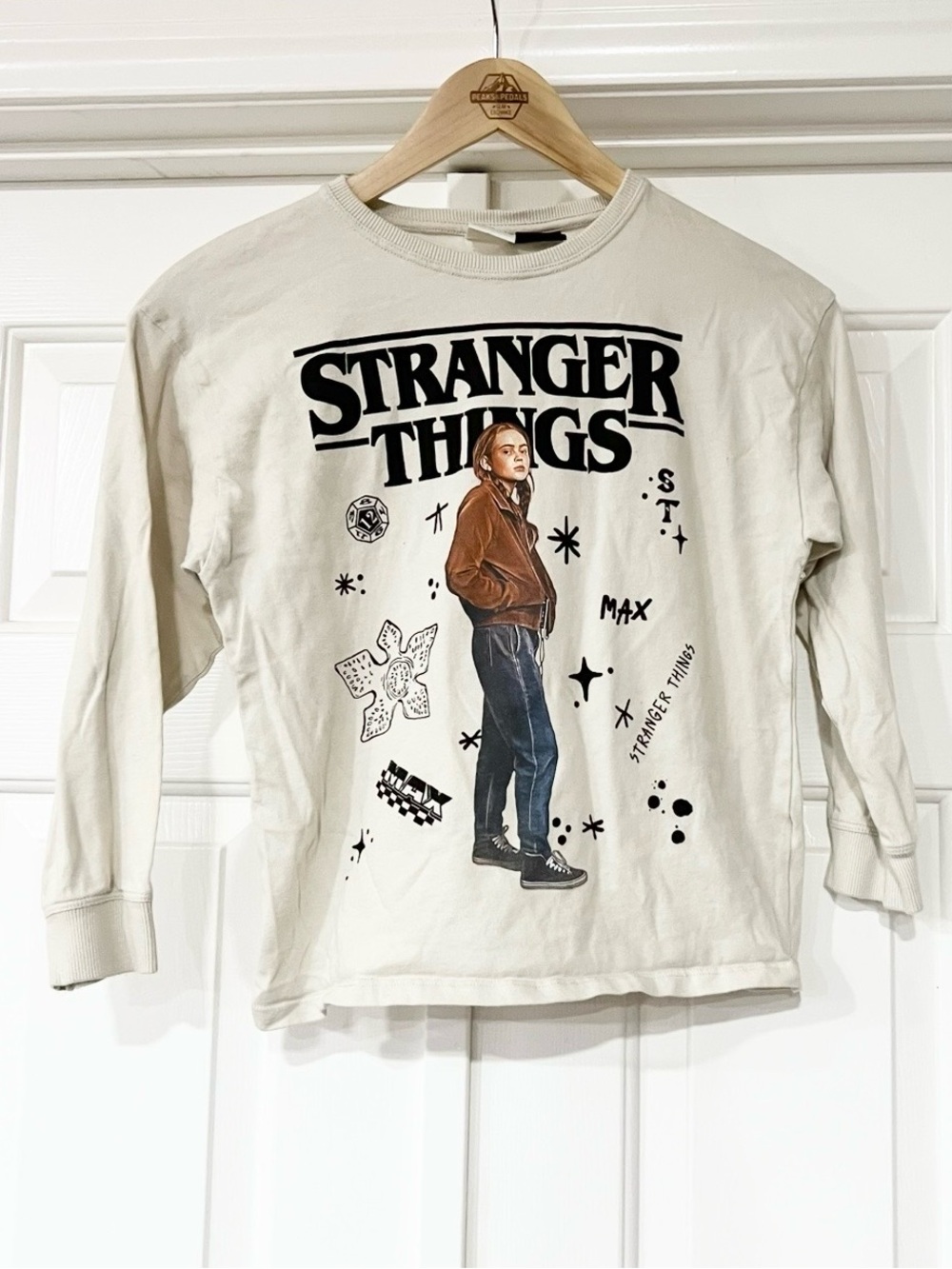 Zara x Stranger Things Cream Long Sleeve Tee Shirt